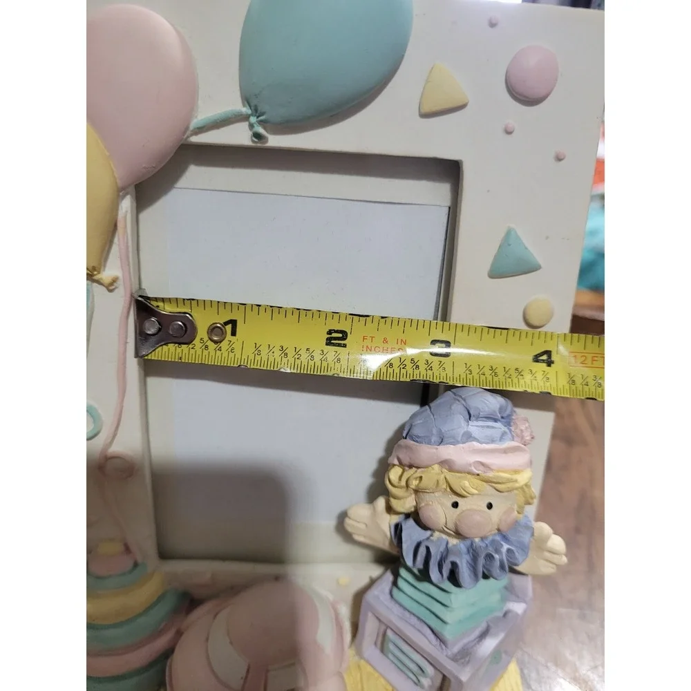 Vintage 3 D Resin Frame Jack in the Box and Balloons 3x4.5 picture